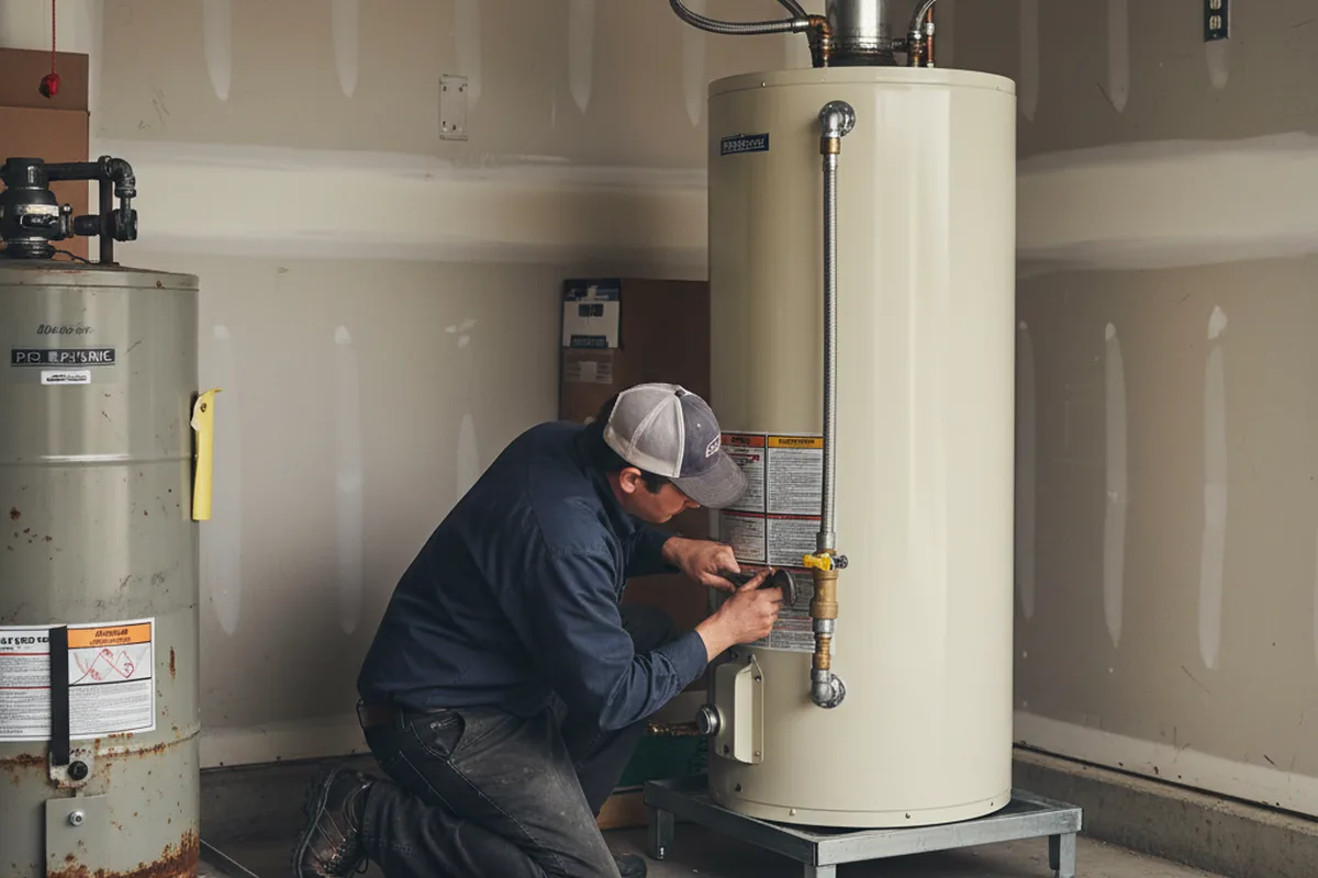 Water heater and shutoff valve replacement in Temple